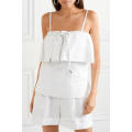 Weiß Layered Cotton Spaghetti Strap Sommer Top Herstellung Großhandel Mode Frauen Bekleidung (TA0091T)